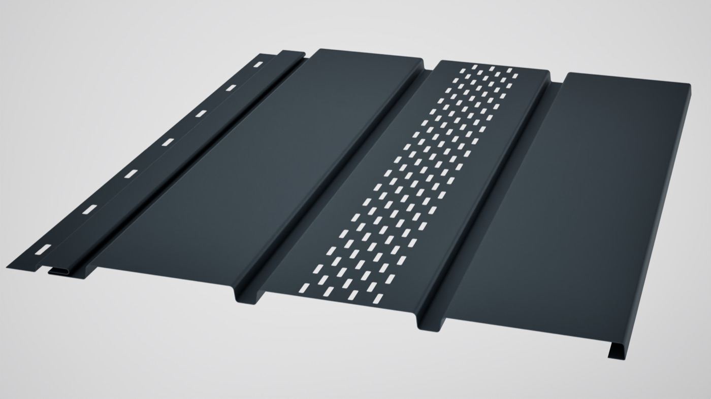 Soffit metalic ventilat Imperlux, culoare antracit RAL 7016